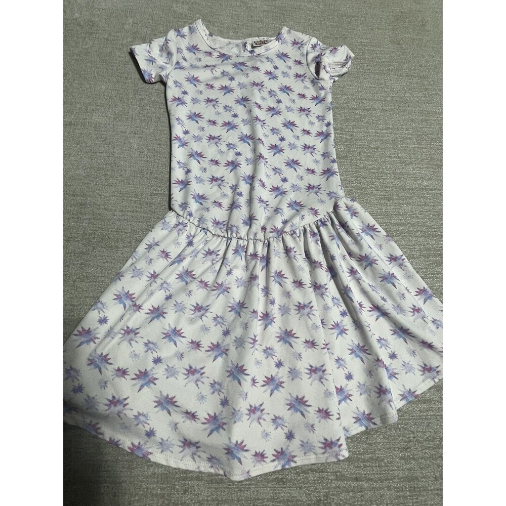 Dot Dot Smile Dress Girl’s Size 5/6 White Geometric Short Sleeve